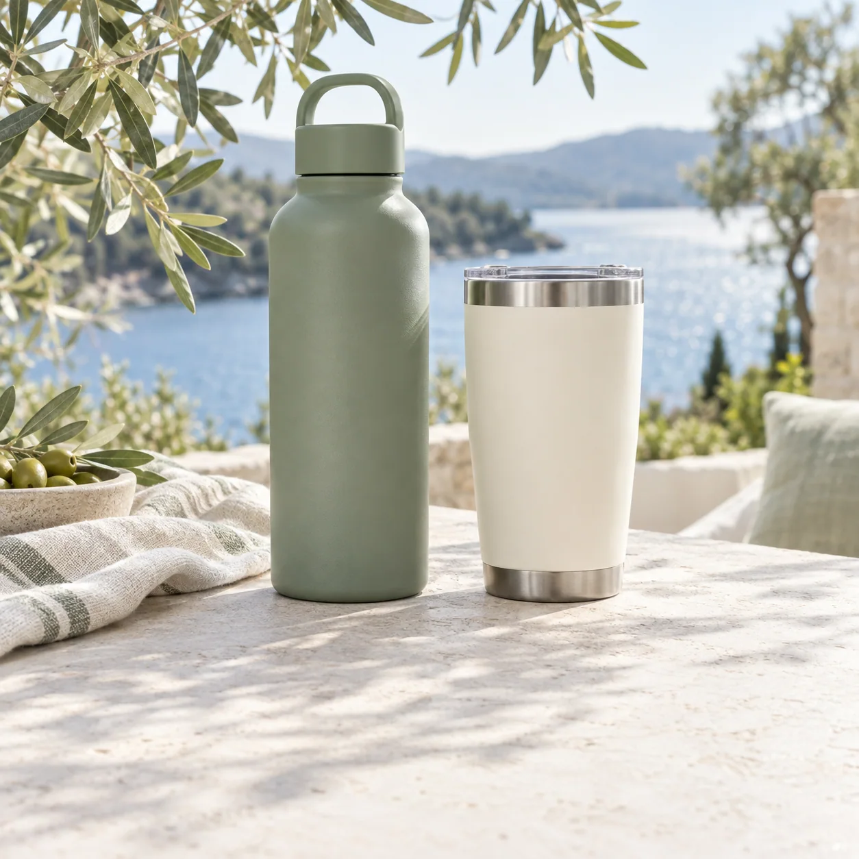 Brand collaboration illustration of drinkware; not an identified sale model